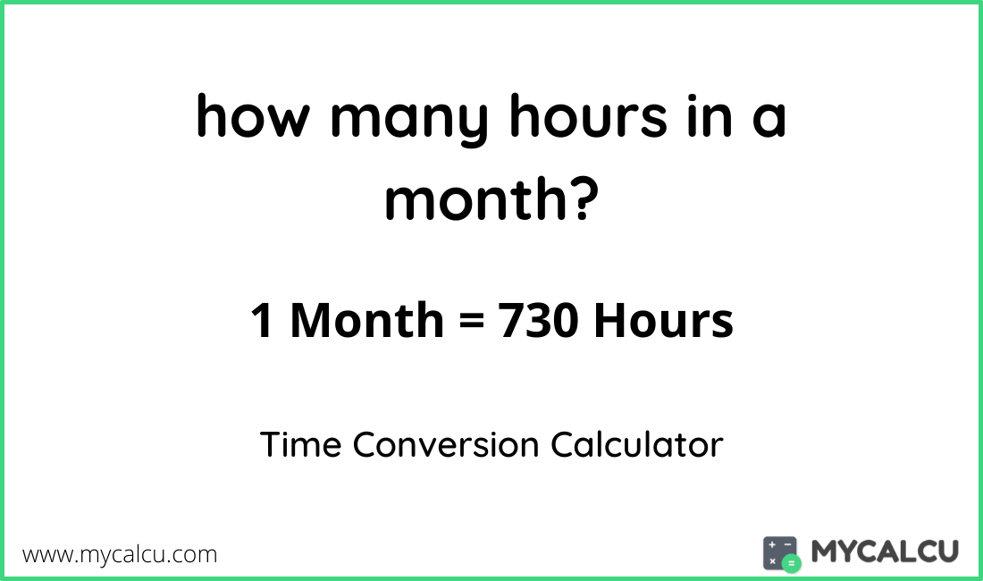 how many hours in a month